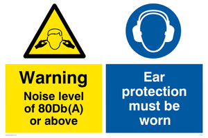80Db Noise warning Ear protectors must be worn