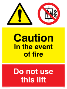 Event of fire do not use lift