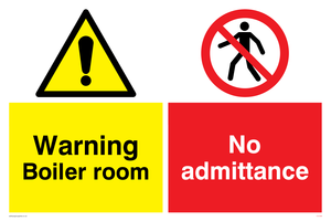 Boiler room & No admittance sign 
