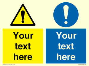 Custom Warning & mandatory combination Sign