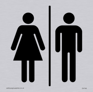 male & female toilet symbols only - toilet door sign