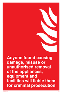 Damage or misuse to fire equip