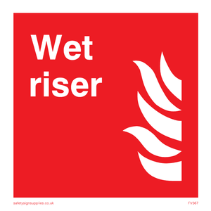 Wet riser sign