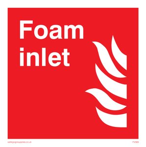 Foam inlet sign