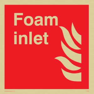 Foam inlet sign