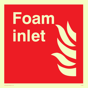Foam inlet sign