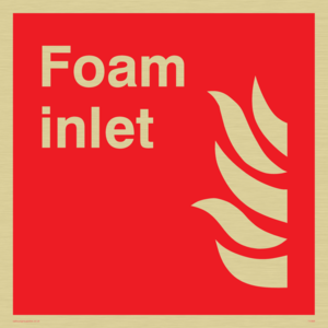Foam inlet sign