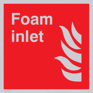 Foam inlet sign