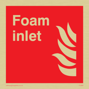 Foam inlet sign