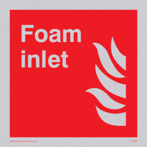 Foam inlet sign