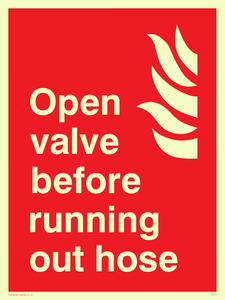 open valve before running out hose