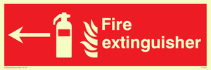 Fire extinguisher left sign