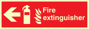 Fire extinguisher left sign