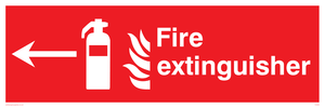 Fire extinguisher left sign
