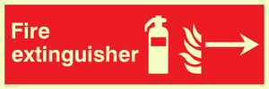 Fire extinguisher right sign