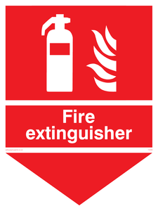 Fire extinguisher here sign