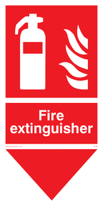 Fire extinguisher here sign