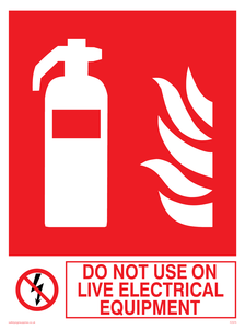 do not use on live electrical equipment
