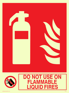 do not use on flammable liquid fires