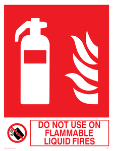do not use on flammable liquid fires