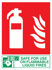 safe for use on flammable liquid fires