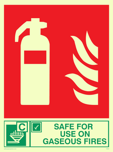 safe for use on gaseous fires