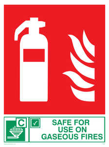 safe for use on gaseous fires