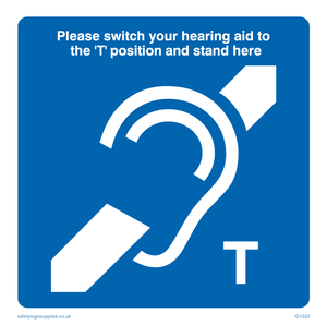 Induction Loop with Instructions sign 