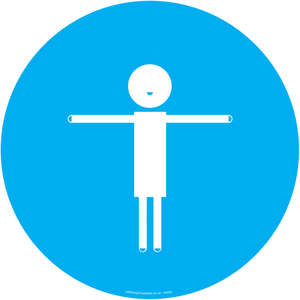 2m child friendly symbol - Blue