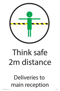 Deliveries to main reception sign 