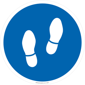 Walking feet symbol only - blue background