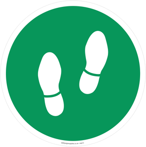 Walking feet symbol only - green background