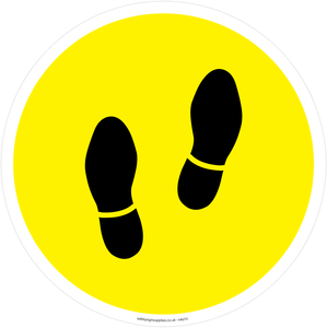 Walking feet symbol only - yellow background