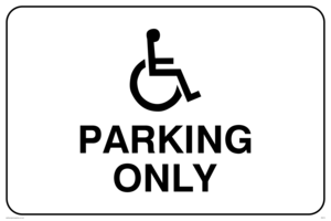 disabled symbol parking only