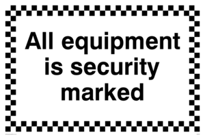 All equipment is security marked