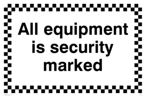 All equipment is security marked
