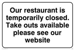 Our restaurant is temporarily closed. 