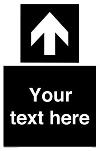 Custom Directional signage black arrow up
