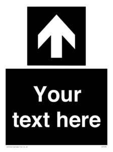Custom Directional signage black arrow up