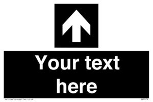 Custom Directional signage black arrow up