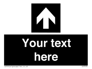 Custom Directional signage black arrow up