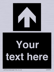 Custom Directional signage black arrow up