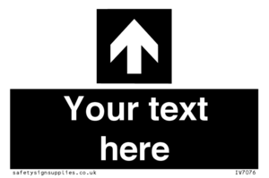 Custom Directional signage black arrow up