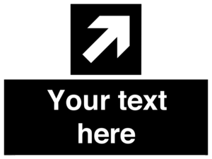 Custom Directional signage black arrow up right