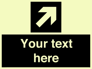 Custom Directional signage black arrow up right