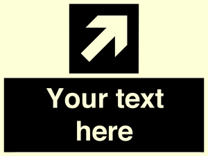 Custom Directional signage black arrow up right