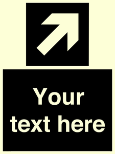 Custom Directional signage black arrow up right