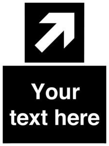Custom Directional signage black arrow up right