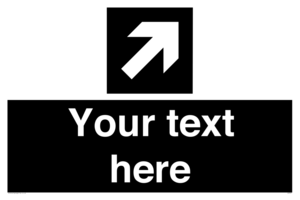 Custom Directional signage black arrow up right