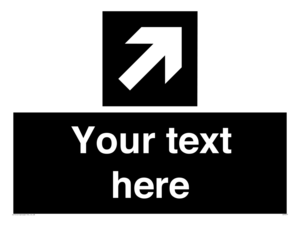 Custom Directional signage black arrow up right